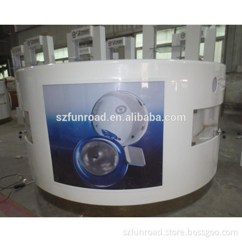 White Cosmetic Display Counter Showcase For Shopping Mall